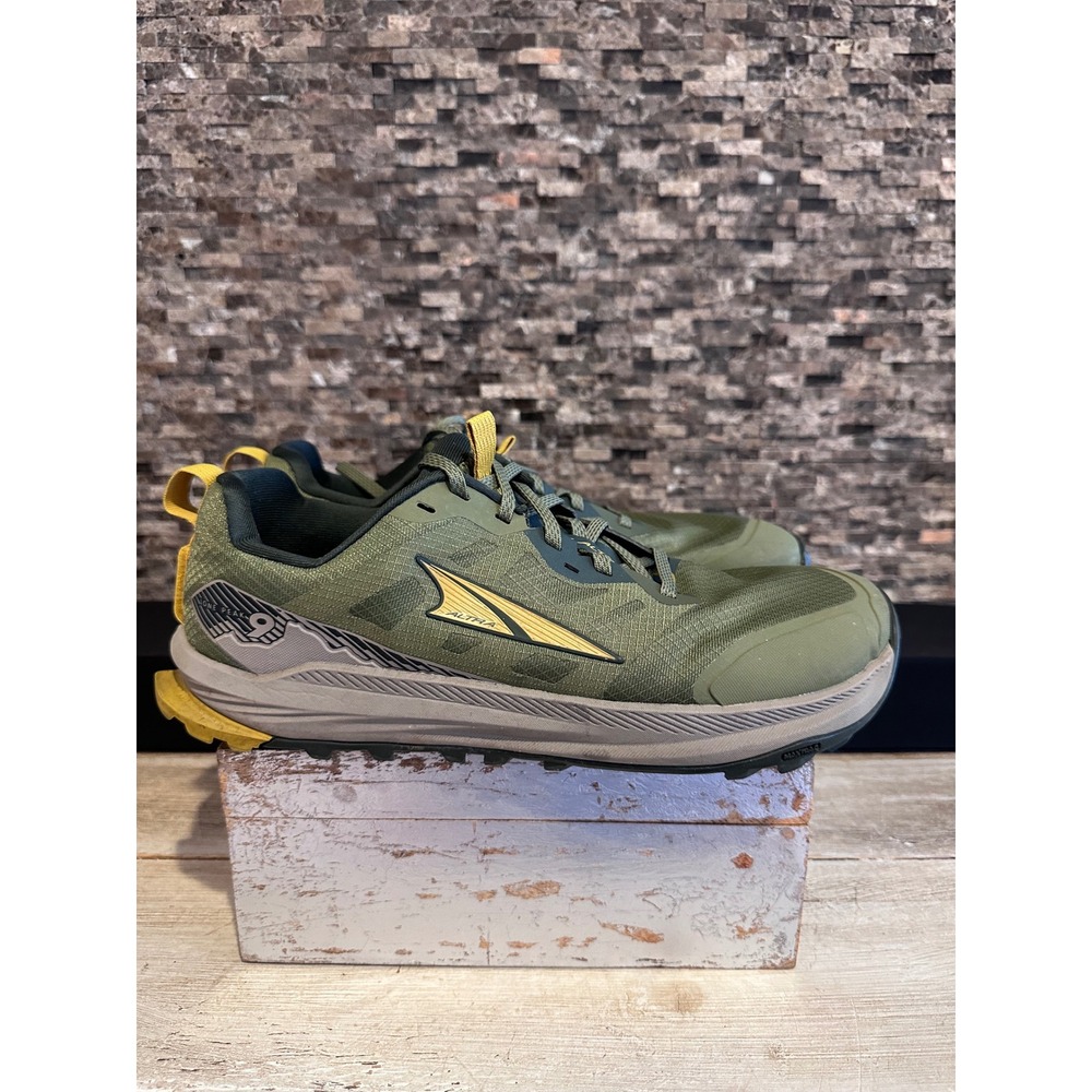 Altra Lone Peak 8 Mens Trail Running Shoes Olive Green Yellow AL0A85PG330 US 10